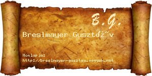 Breslmayer Gusztáv névjegykártya